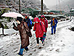 雪の中を行く