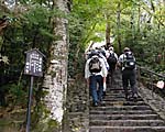 鈴虫寺は狭い石段の上