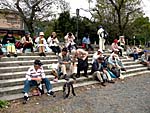 嵐山東河川公園で昼食